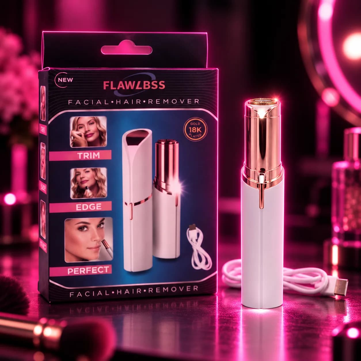 جهاز إزالة شعر الوجه للسيدات – Facial Hair Remover ✨💗