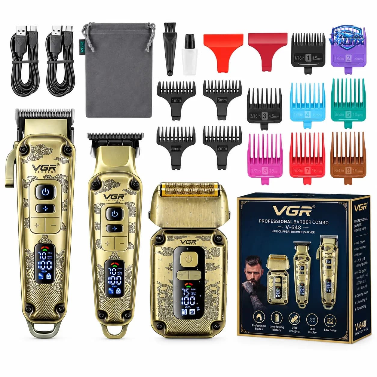 طقم الحلاقة الاحترافي  3في1  VGR V-642 ✂️✨ 2