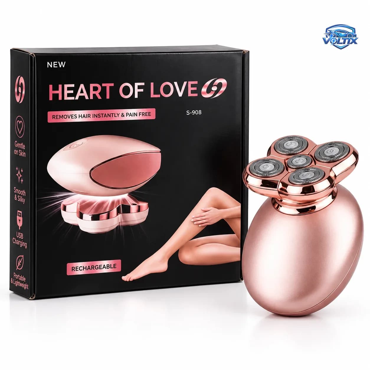 جهاز إزالة الشعر النسائي HEART OF LOVE S-908 🌸✨ 2
