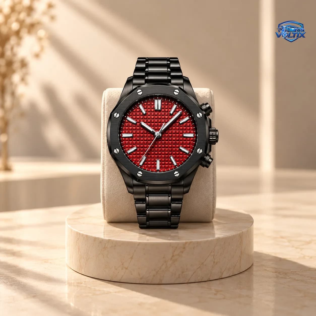 ⌚ ساعة رجالية فاخرة – تصميم ثقيل وأنيق