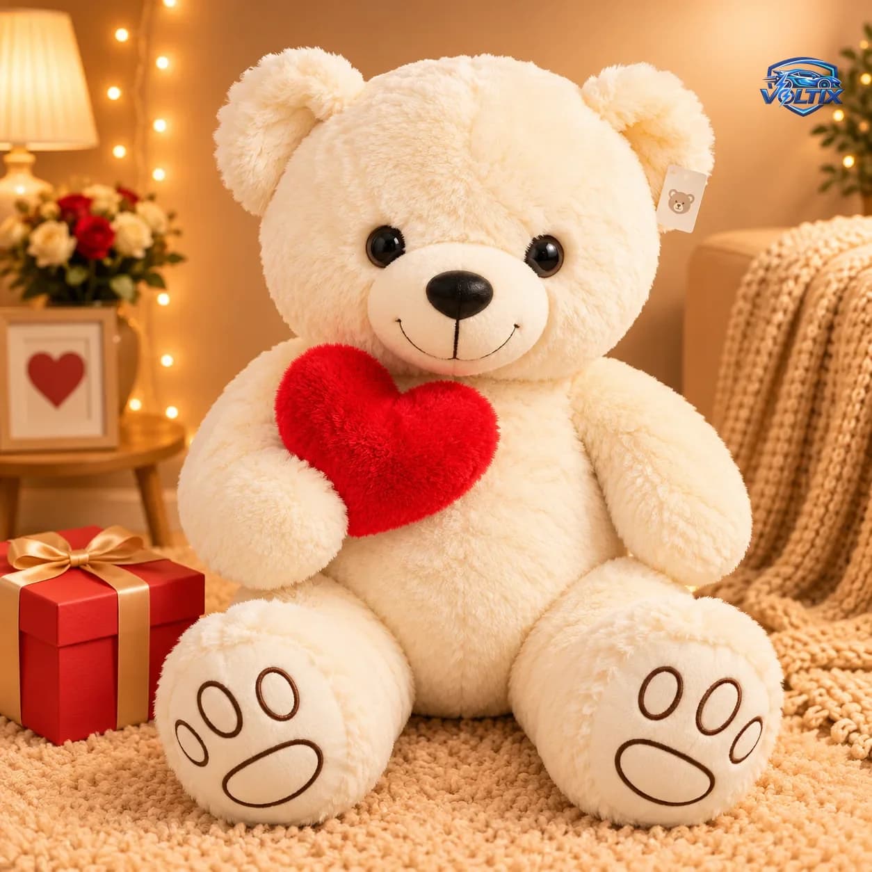 🧸❤️ دبدوب الحب بالقلب الأحمر – 30 سم