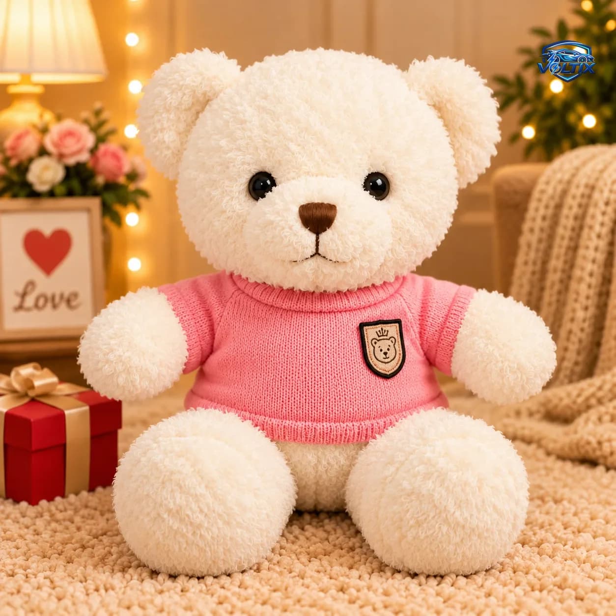🧸💗 دبدوب الحب بالكنزة الوردية – 55 سم 3