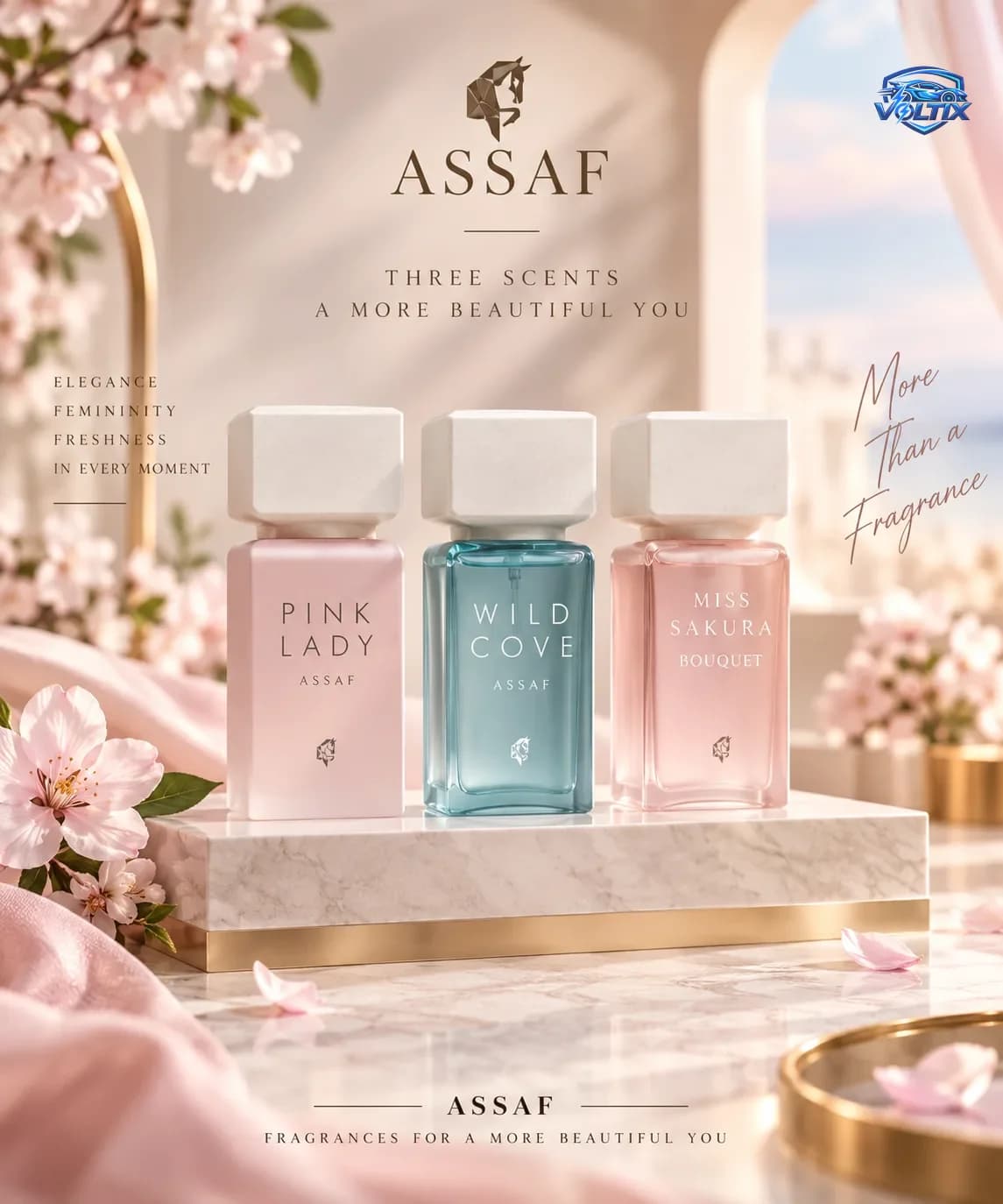 بكج عطور عساف Pink Lady_ Wild Cove_ ASSAF Miss Sakura Bouquet